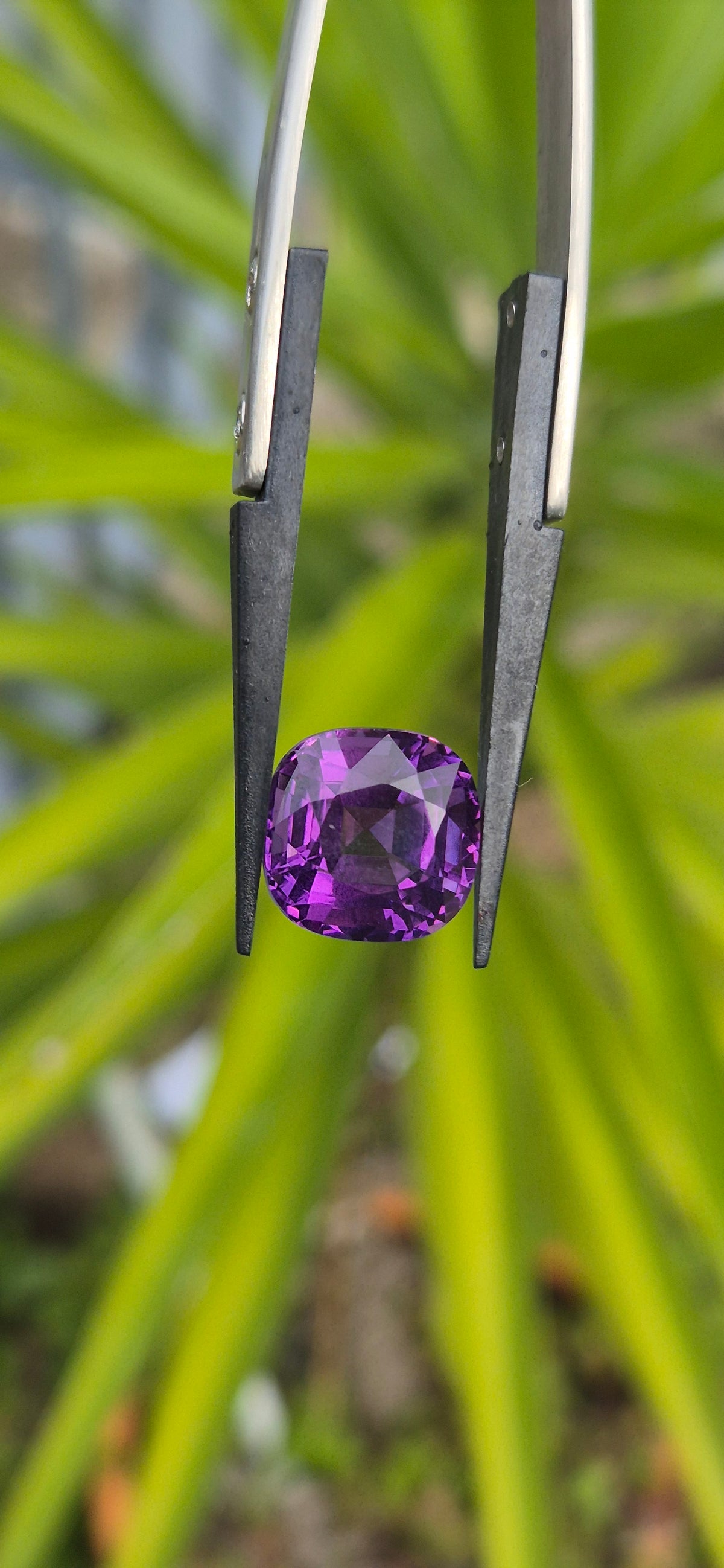 10.35ct natural purple cushion cut amethyst loose gemstone, second view