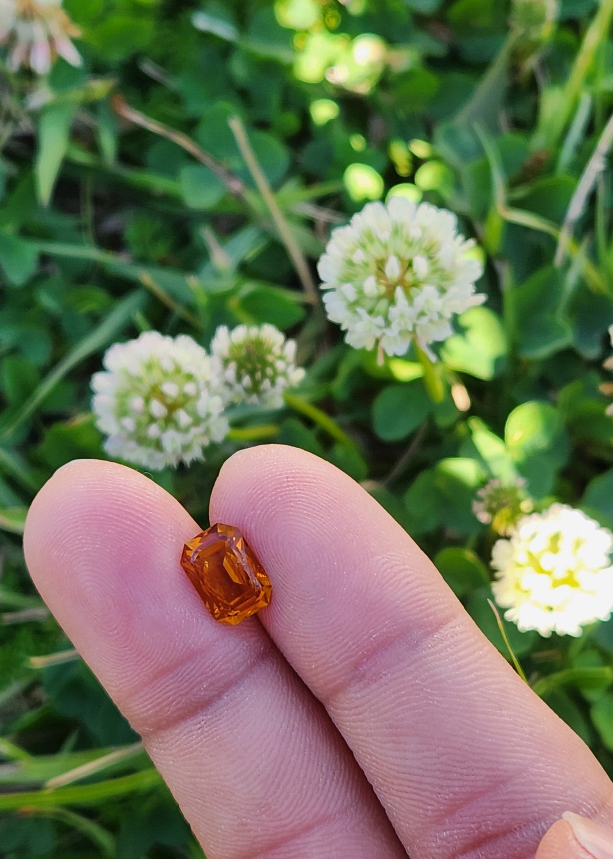 2.2ct radiant cut sunset orange citrine loose gemstone