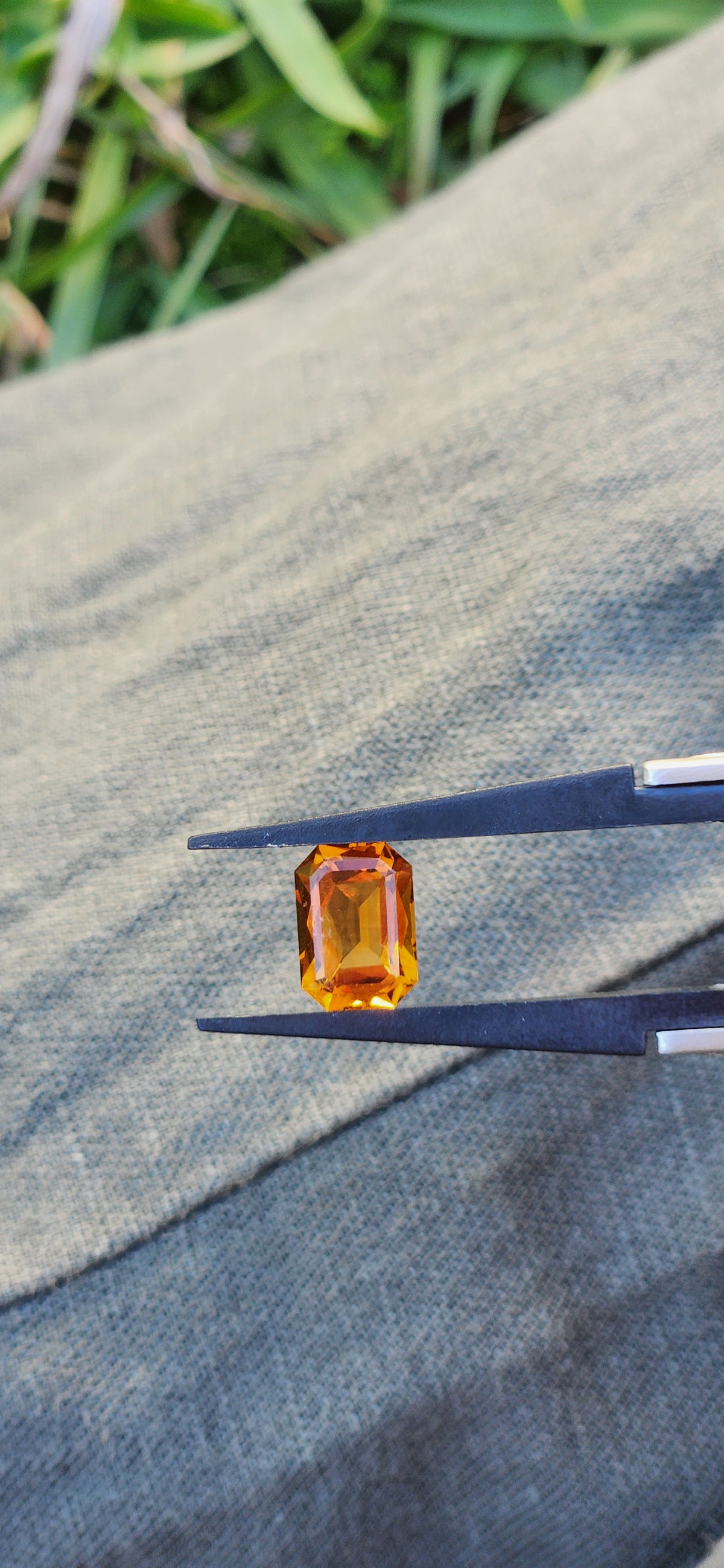 2.2ct radiant cut sunset orange citrine loose gemstone, second view